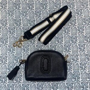 Marc Jacobs Black Crossbody Bag with Gold Accents